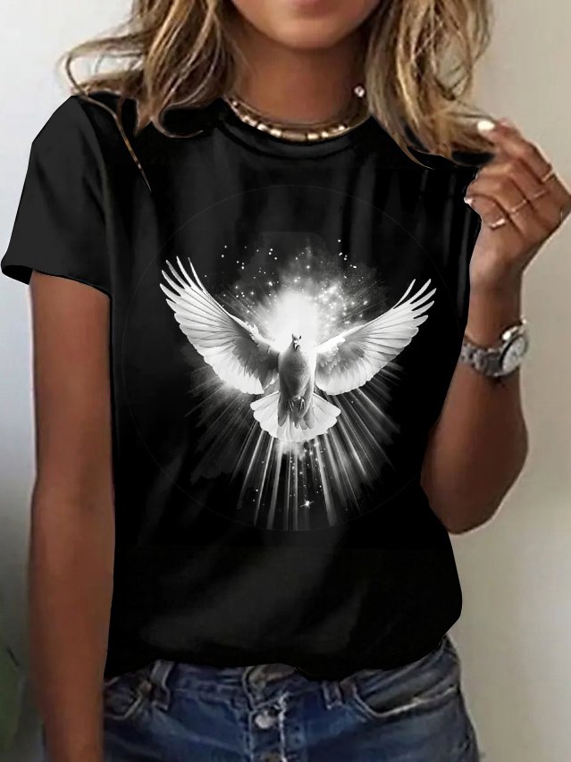 Crew Neck Animal Regular Fit Casual T-Shirt