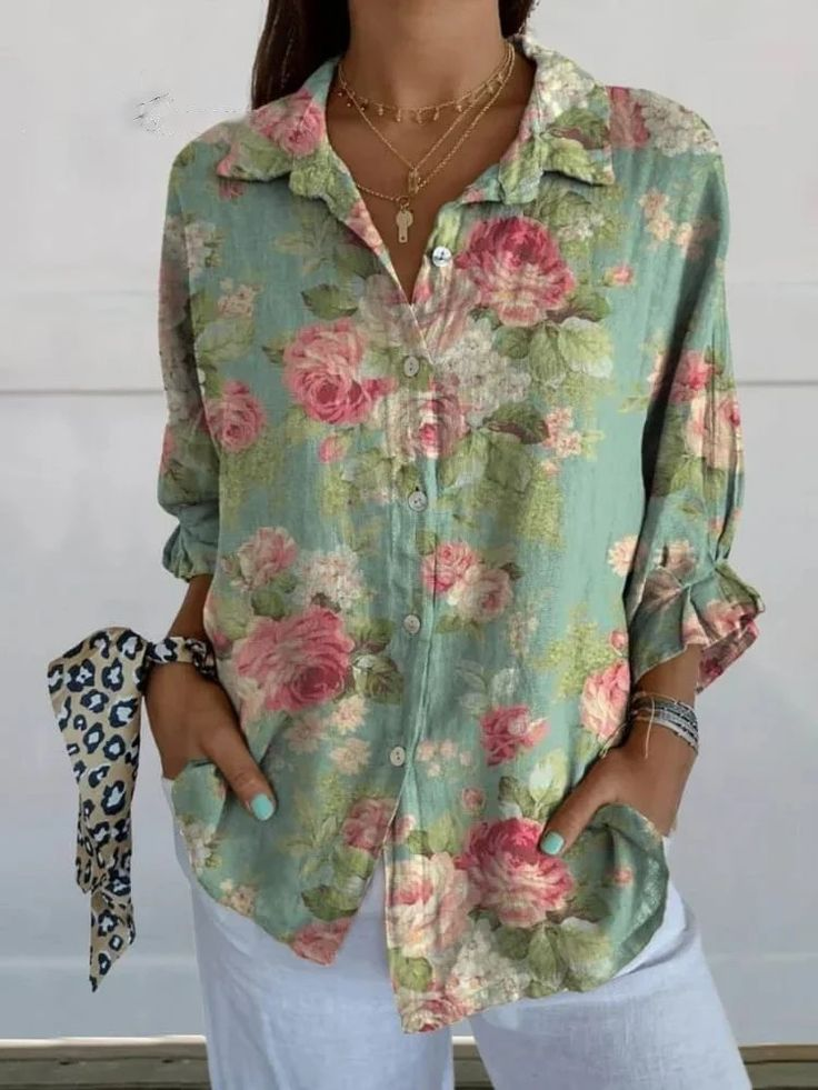 Women's Floral Print Casual Shirt