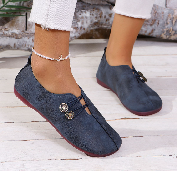 New Soft Leather Flat Casual Shoes For Women In Summer, Simple And Fashionable Large Size Women's Shoes