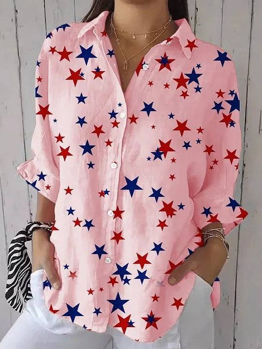 Women's Independence Day Star Print Shirt