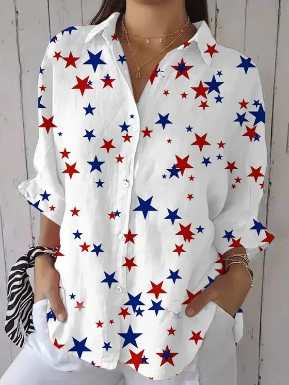 Women's Independence Day Star Print Shirt