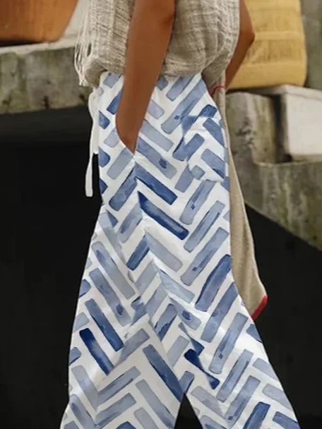 Women's Geometric Print Casual Pants