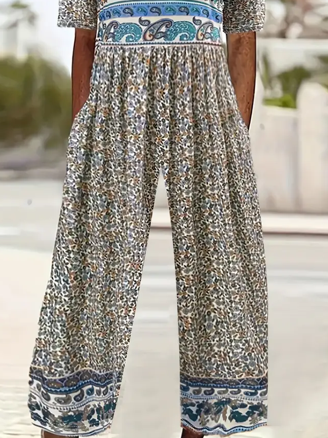Women's H-Line V Neck Daily Going Out Casual Printing Floral Summer Ankle Pants Jumpsuit Romper