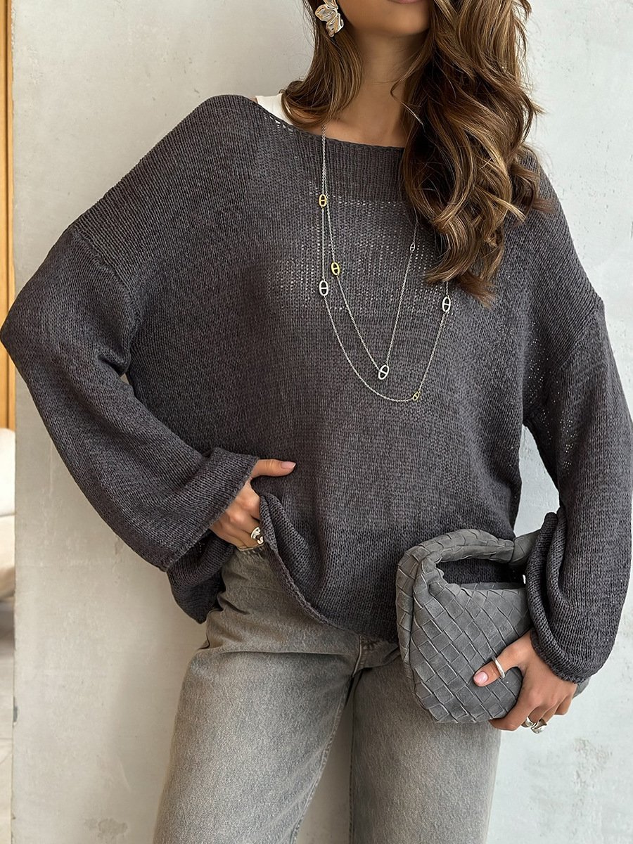 Off The Shoulder Cotton Loose Boho Sweater