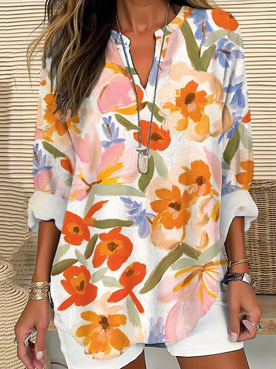 Women's Floral Print Casual Shirt