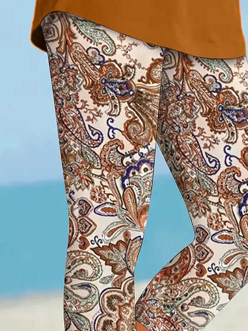 Women's Paisley Floral Print Casual Leggings