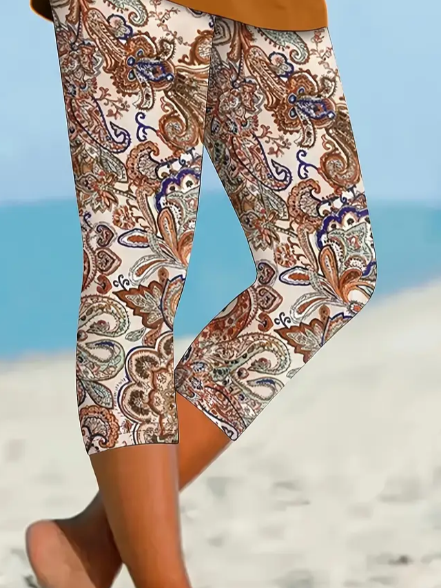 Women's Paisley Floral Print Casual Leggings