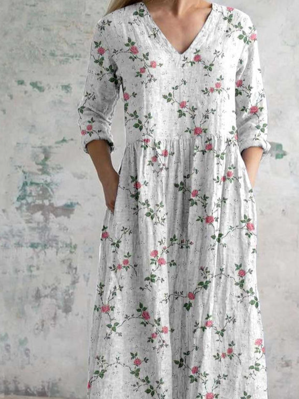 V Neck Jersey Regular Fit Casual Dress