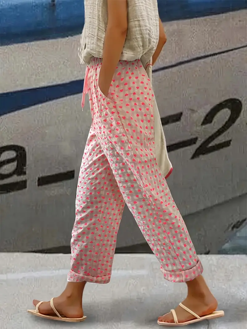 Women's Polka Dot Print Casual Pants