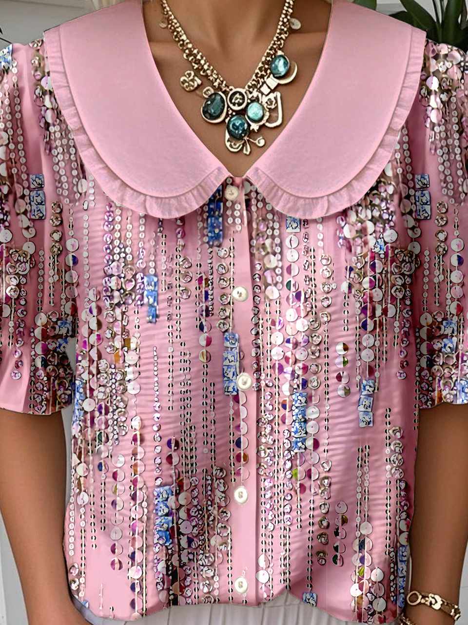 Gradient Pattern Loose Casual Shirt