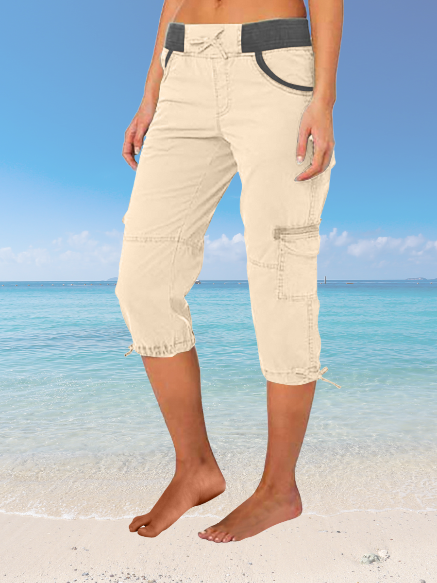 Women's  Elastic Waist H-Line Wide Leg Pants Daily Going Out Pants Black Casual Pocket Stitching Plain Summer Pants
