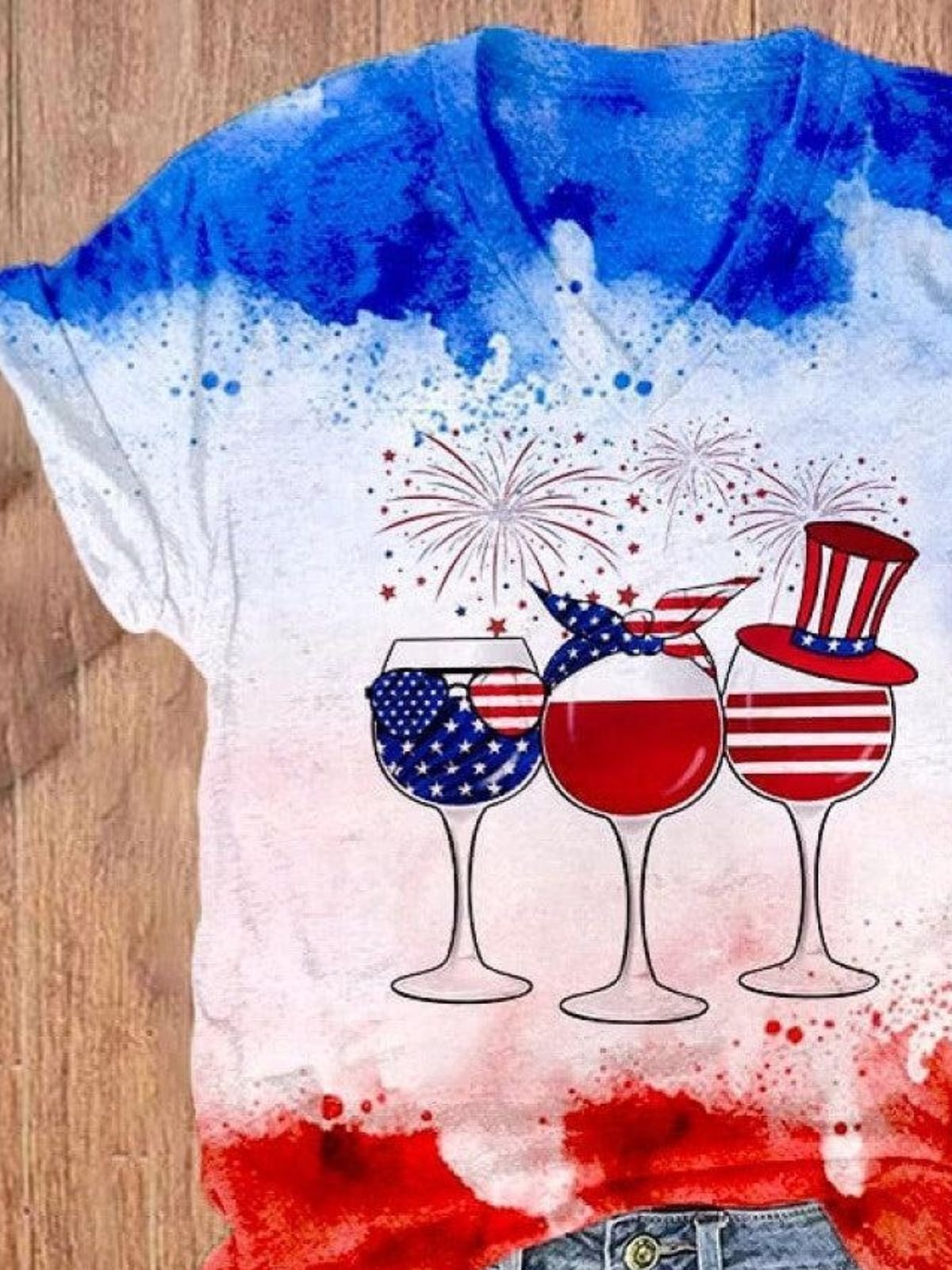America Flag Regular Fit Cotton Casual T-Shirt