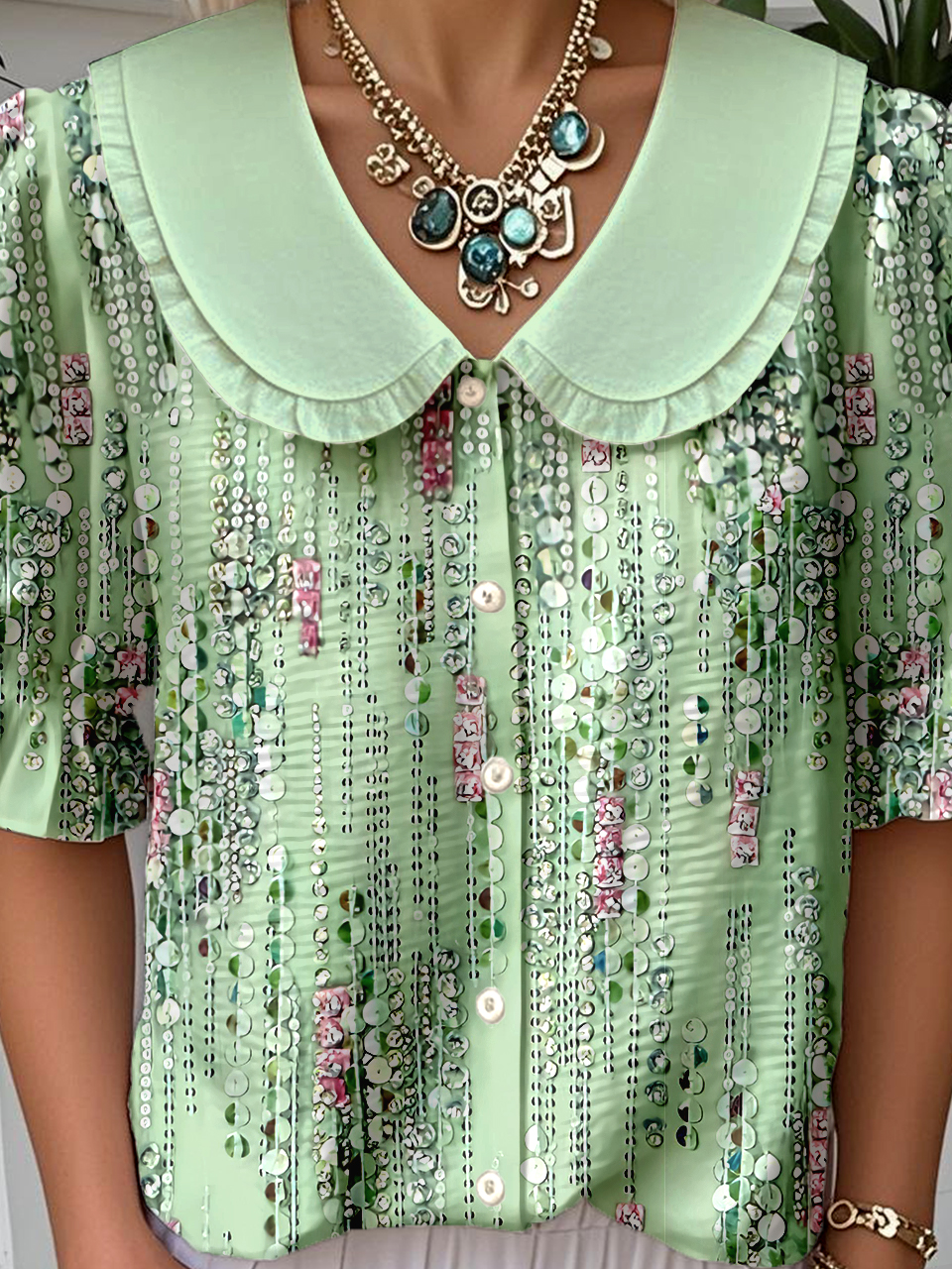 Gradient Pattern Loose Casual Shirt