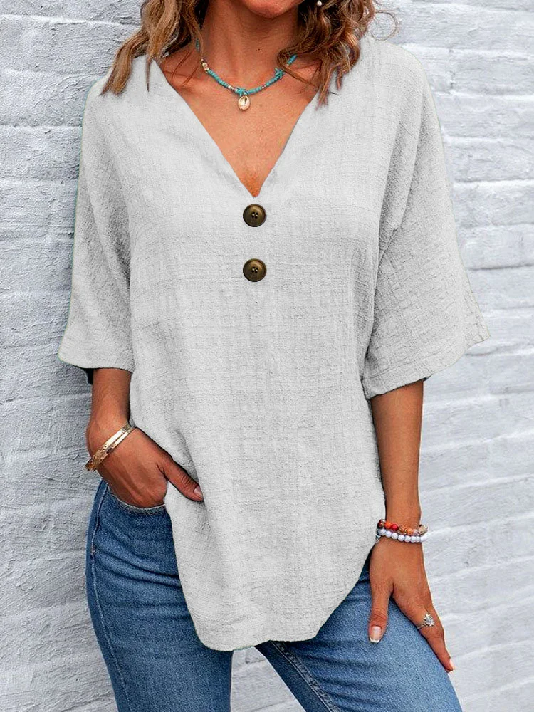 V Neck Regular Fit Casual T-Shirt
