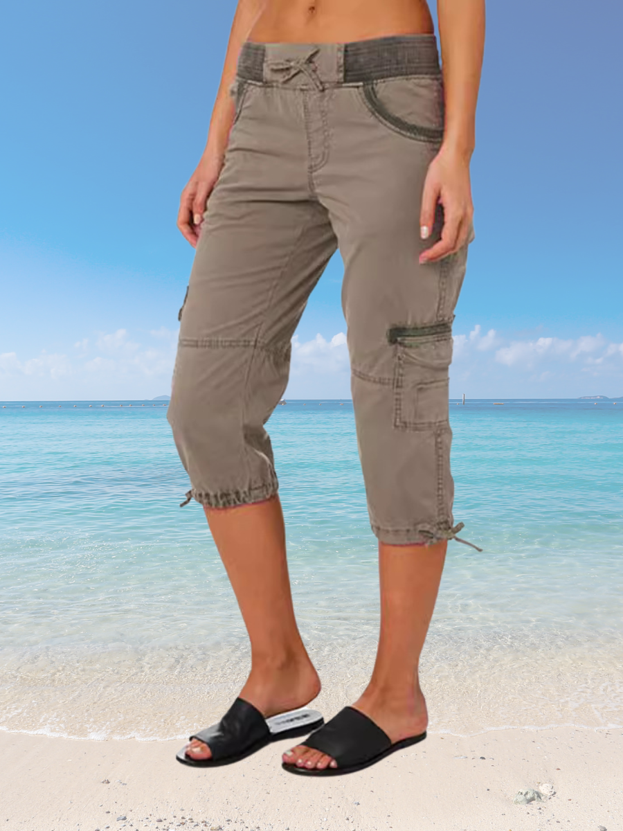 Women's  Elastic Waist H-Line Wide Leg Pants Daily Going Out Pants Black Casual Pocket Stitching Plain Summer Pants