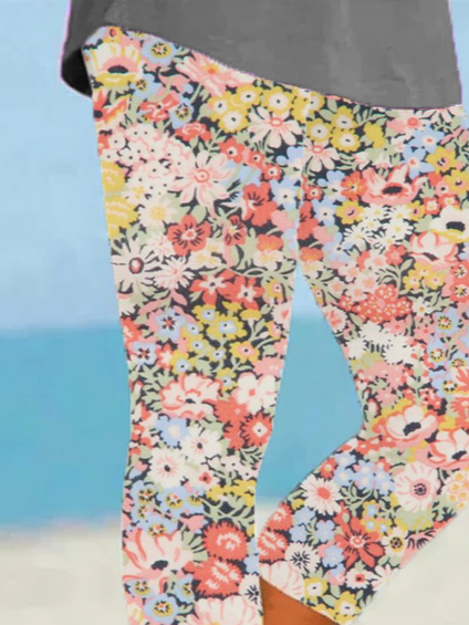 Women's Floral Print Casual Leggings