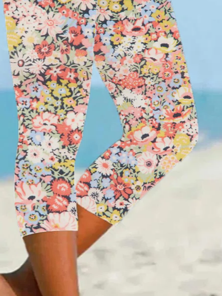 Women's Floral Print Casual Leggings