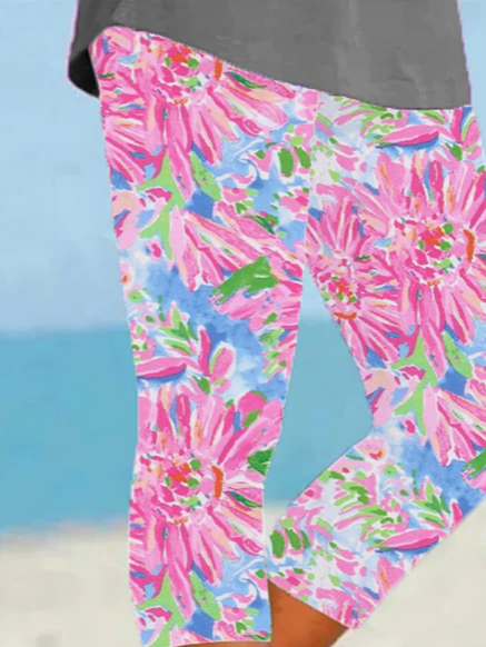 Women's Floral Print Casual Leggings
