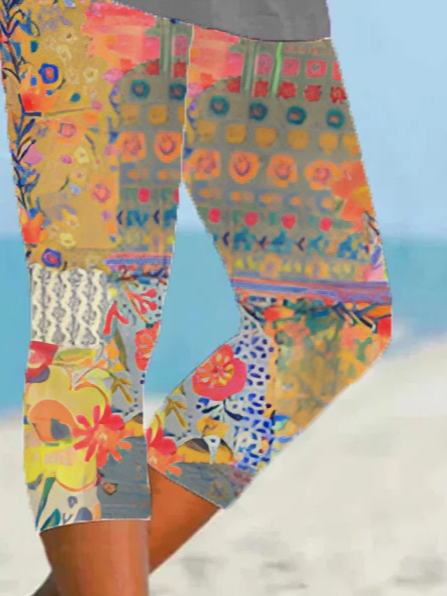 Women's Floral Print Casual Leggings