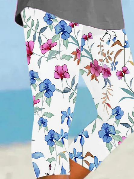 Women's Floral Print Casual Leggings