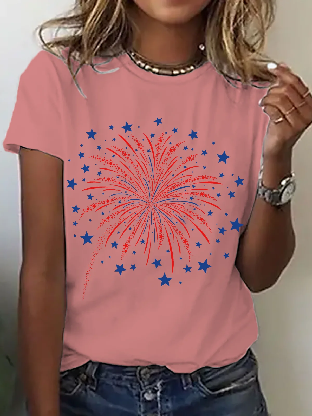 Firework USA 4th Of July Cotton T-Shirt