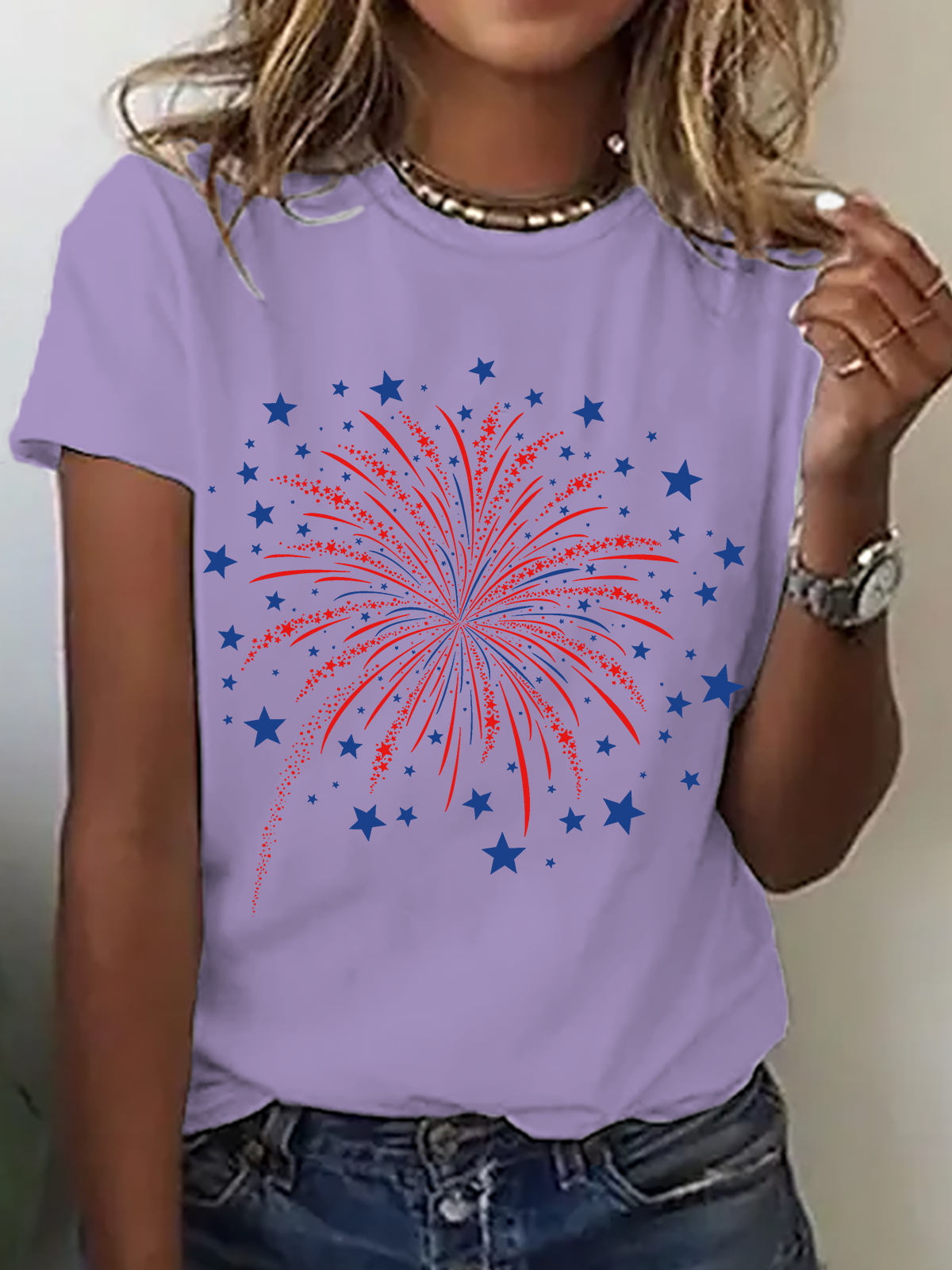Firework USA 4th Of July Cotton T-Shirt