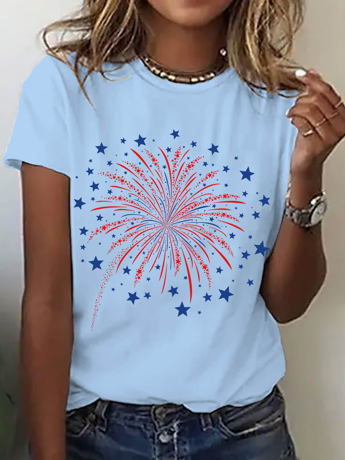 Firework USA 4th Of July Cotton T-Shirt