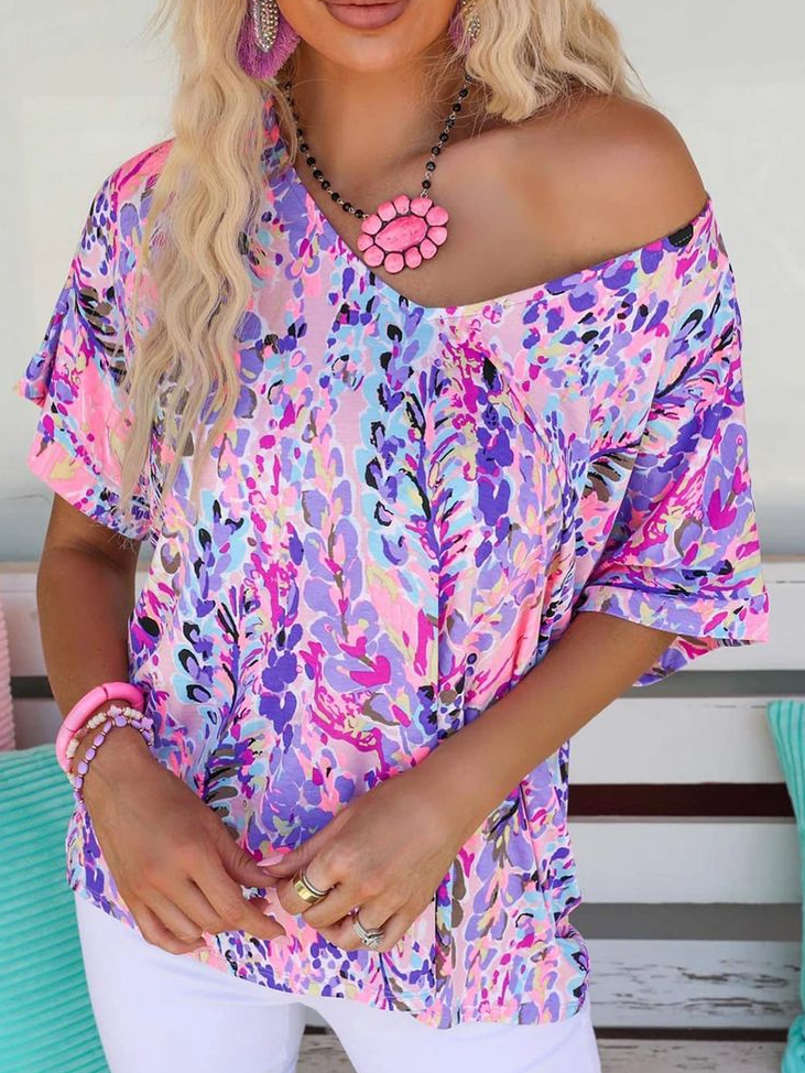 Crew Neck Cotton Loose Casual Blouse