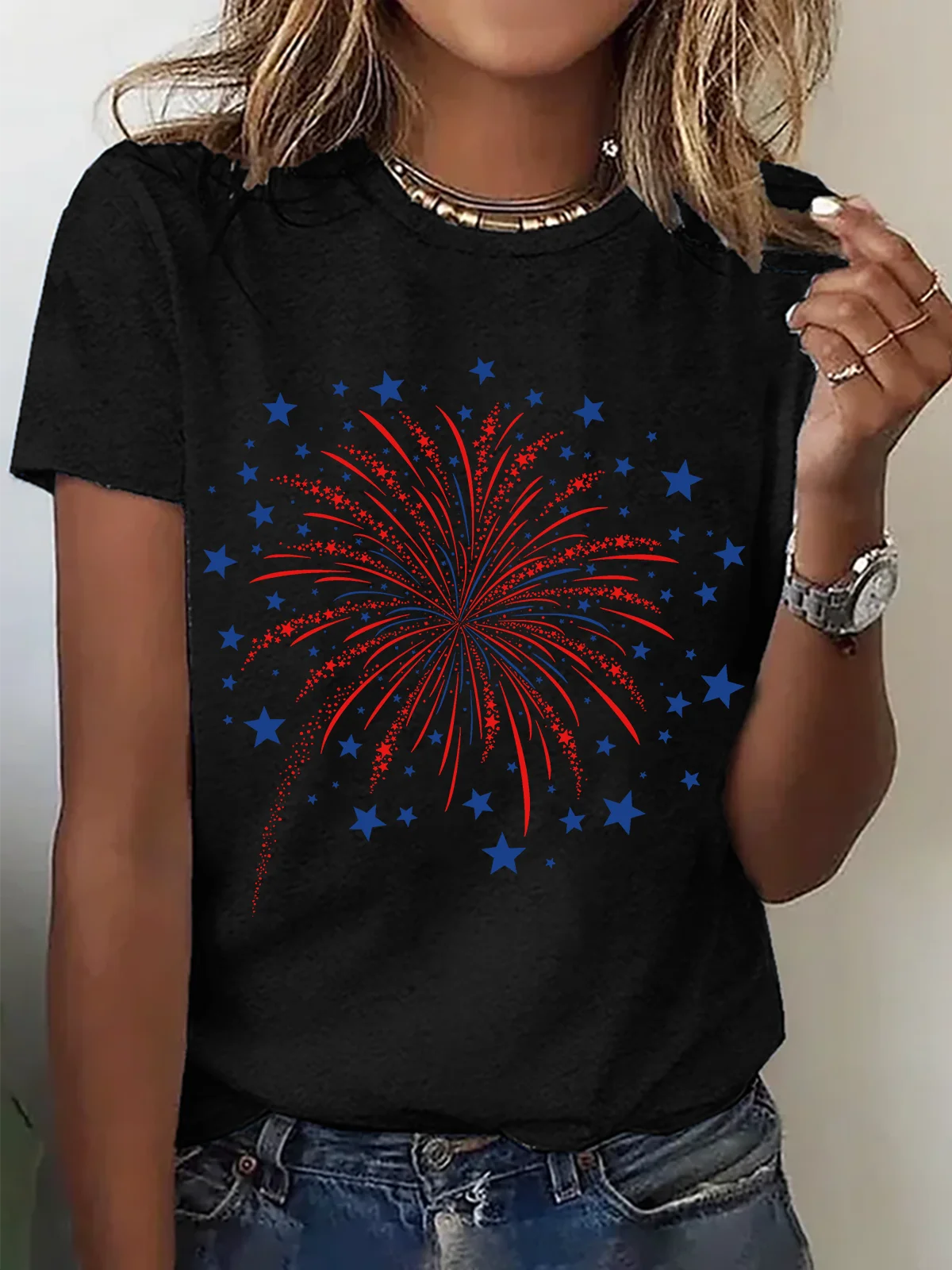 Firework USA 4th Of July Cotton T-Shirt