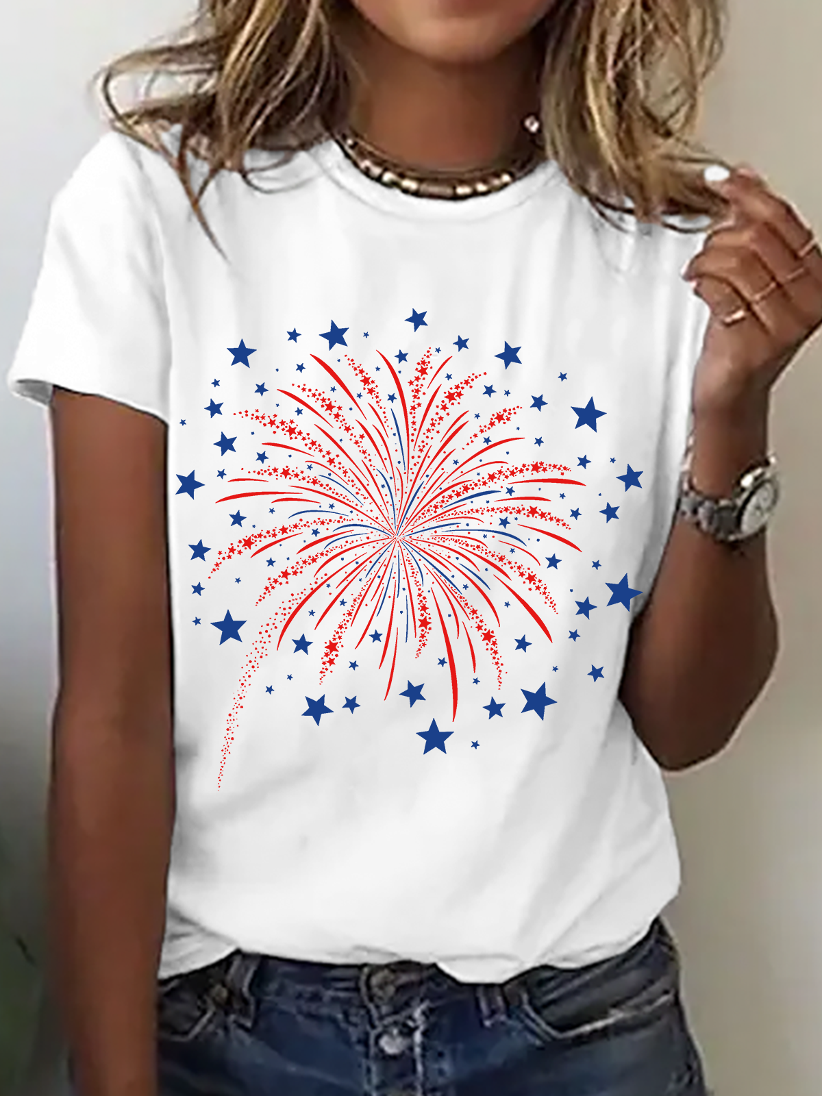 Firework USA 4th Of July Cotton T-Shirt