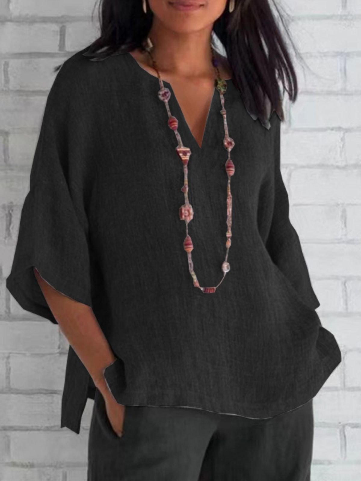 Casual V Neck Blouse