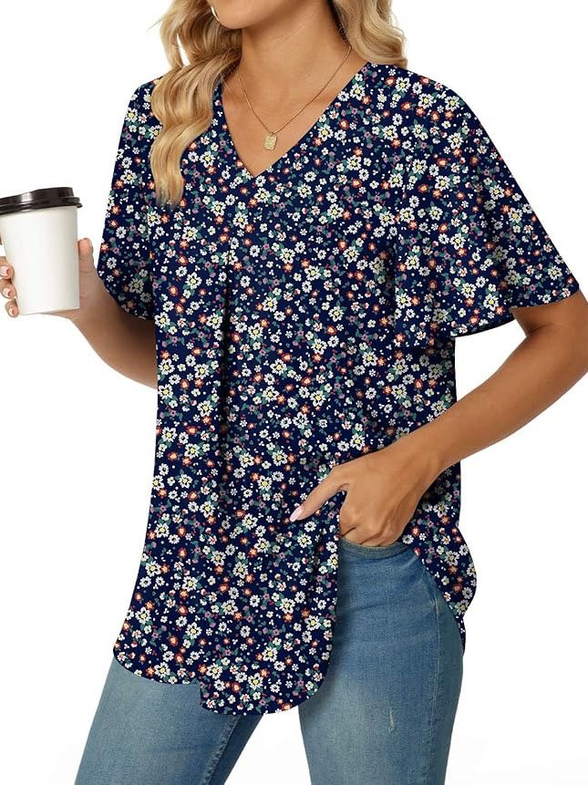 Cotton V Neck Casual Shirt