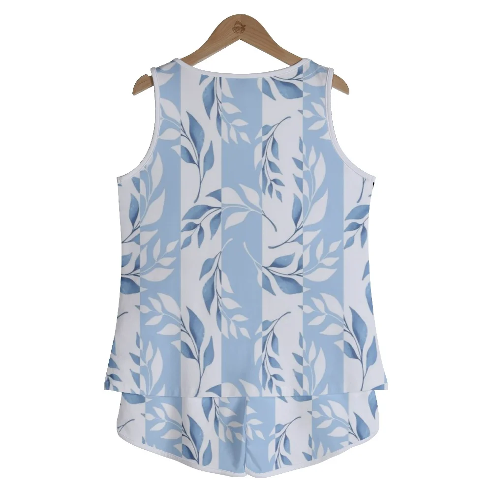 Crew Neck Geometric Simple Loose Two-Piece Set