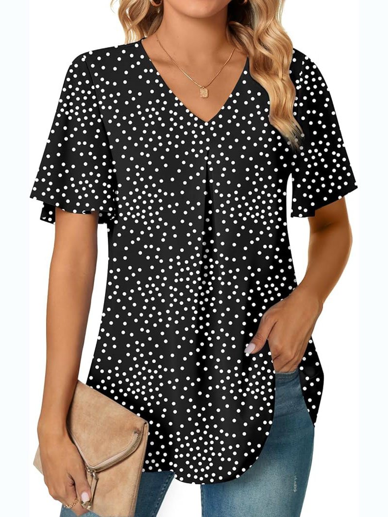 Floral Cotton V Neck Casual Shirt