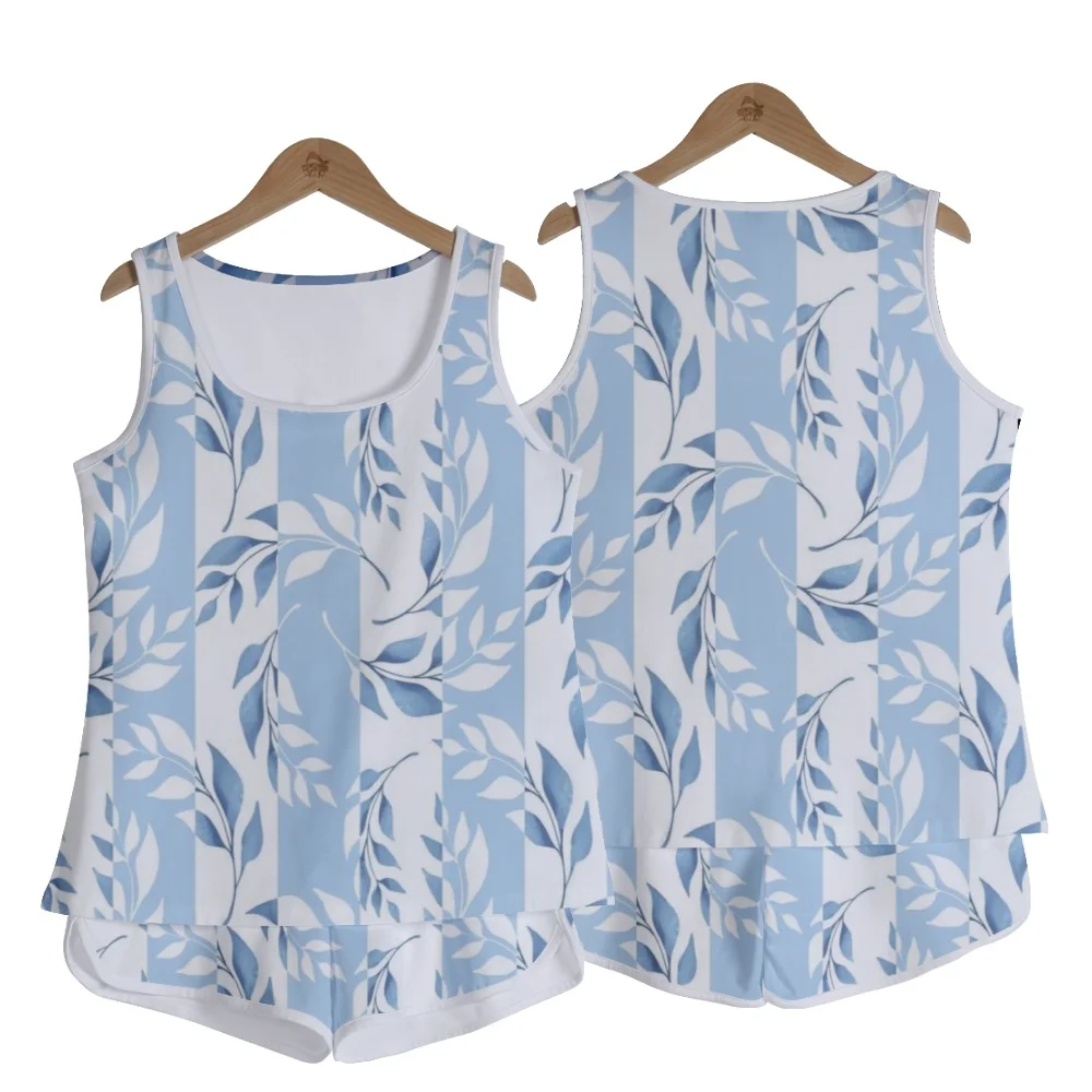 Crew Neck Geometric Simple Loose Two-Piece Set
