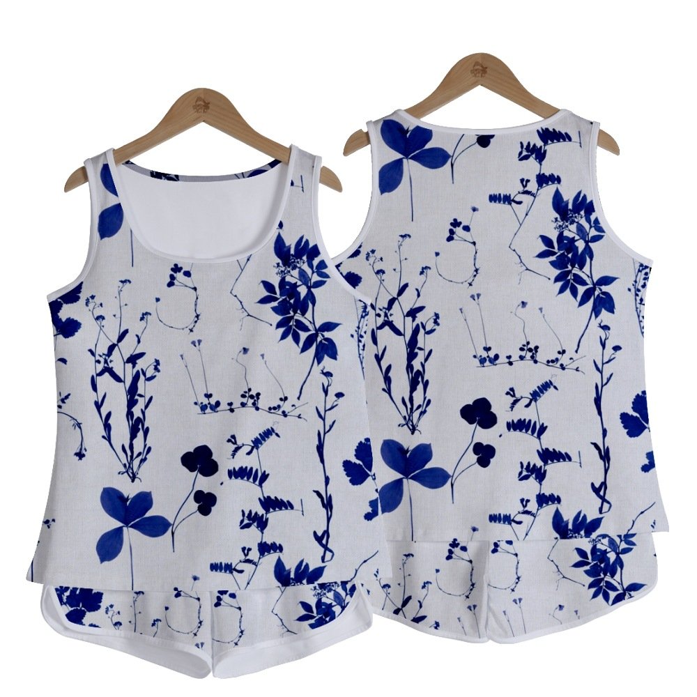 Casual Floral Crew Neck Loose Two-Piece Set