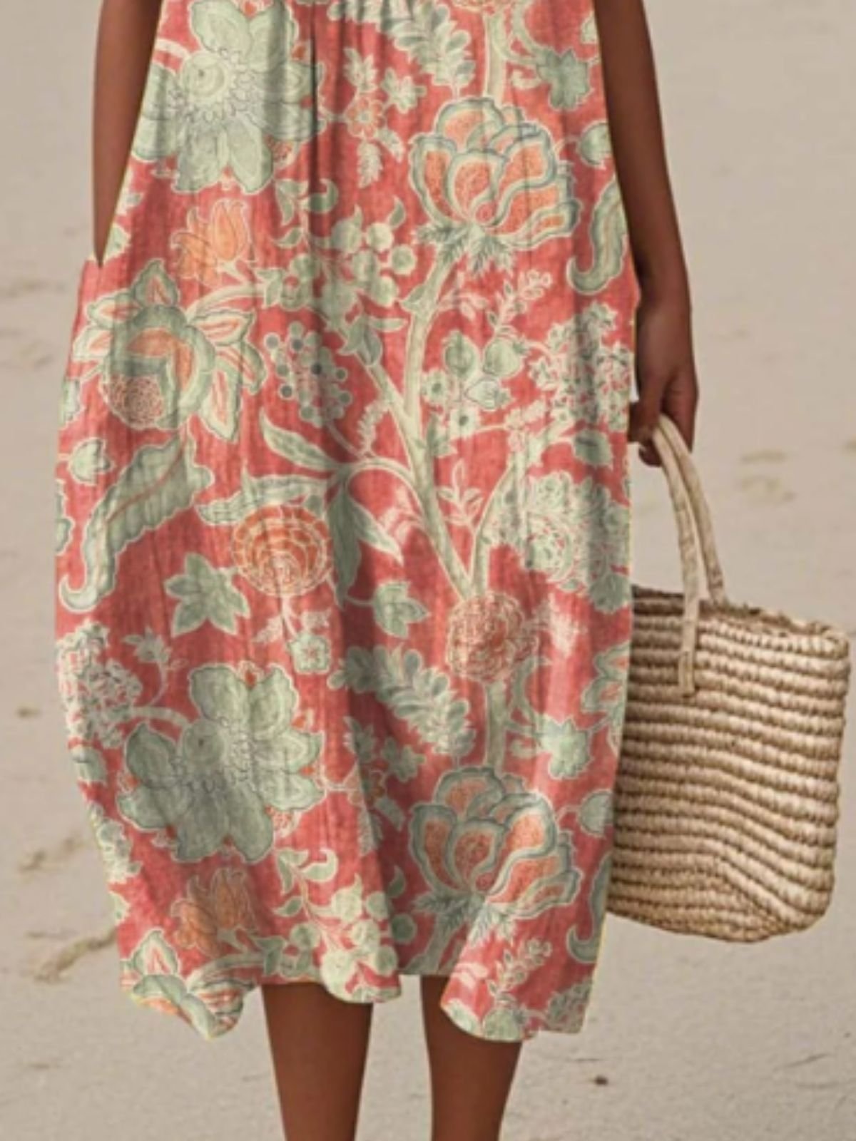 Regular Fit Floral Simple Dress With No