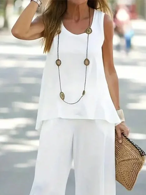 Women's Casual Vest and Pants Two-Piece Set