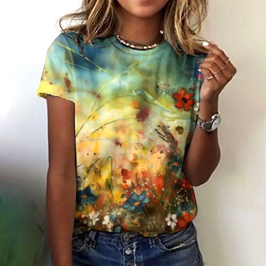 Crew Neck Regular Fit Cotton Vintage T-Shirt