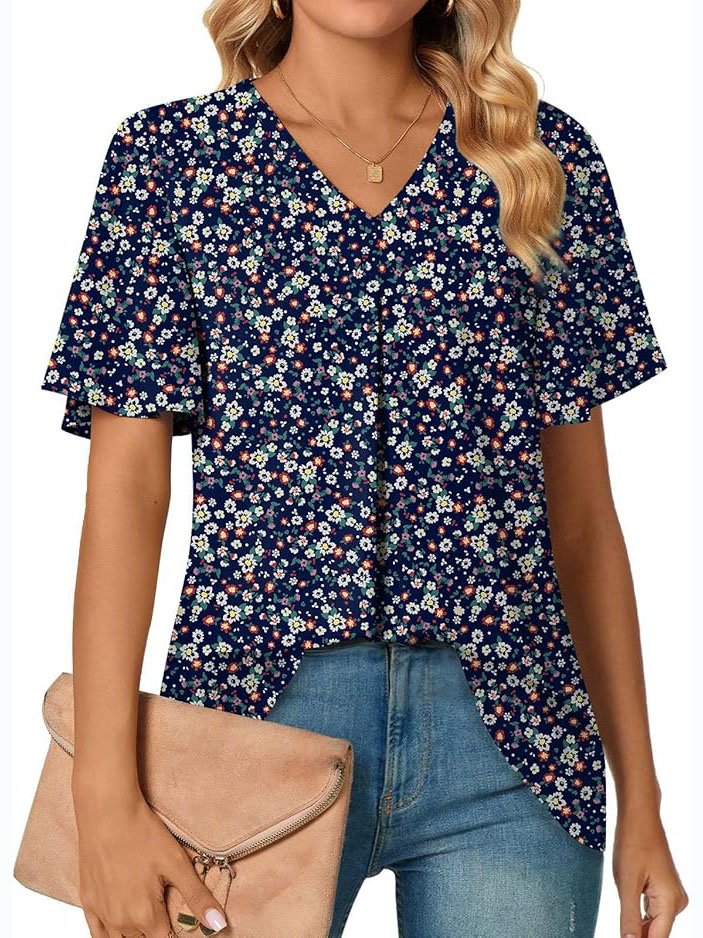 Cotton V Neck Casual Shirt