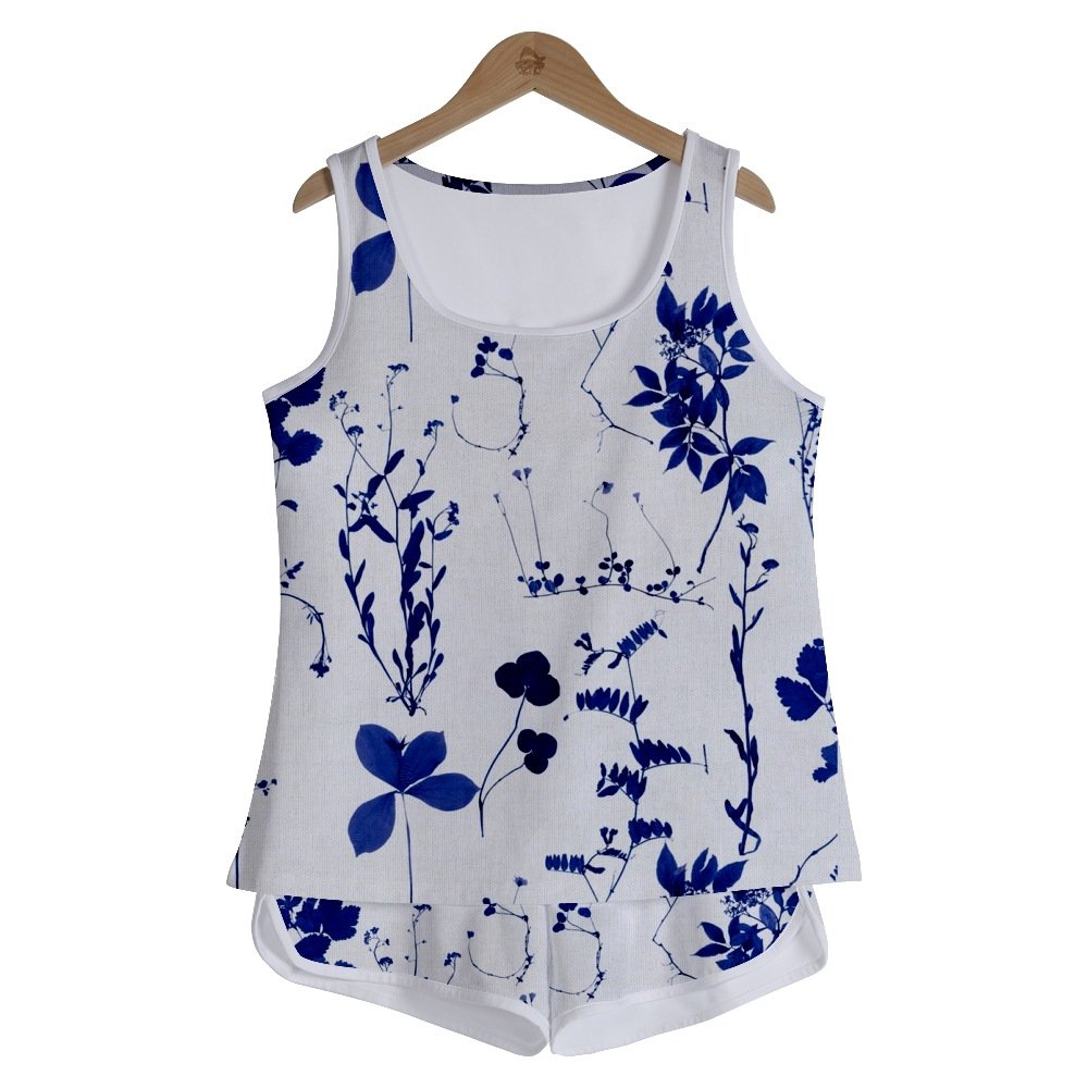 Casual Floral Crew Neck Loose Two-Piece Set