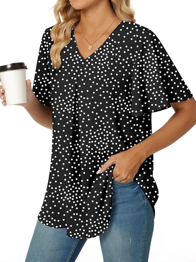 Floral Cotton V Neck Casual Shirt