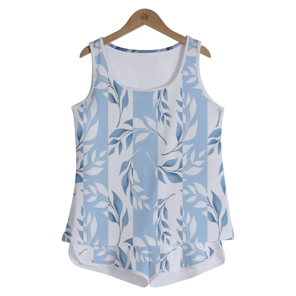 Crew Neck Geometric Simple Loose Two-Piece Set