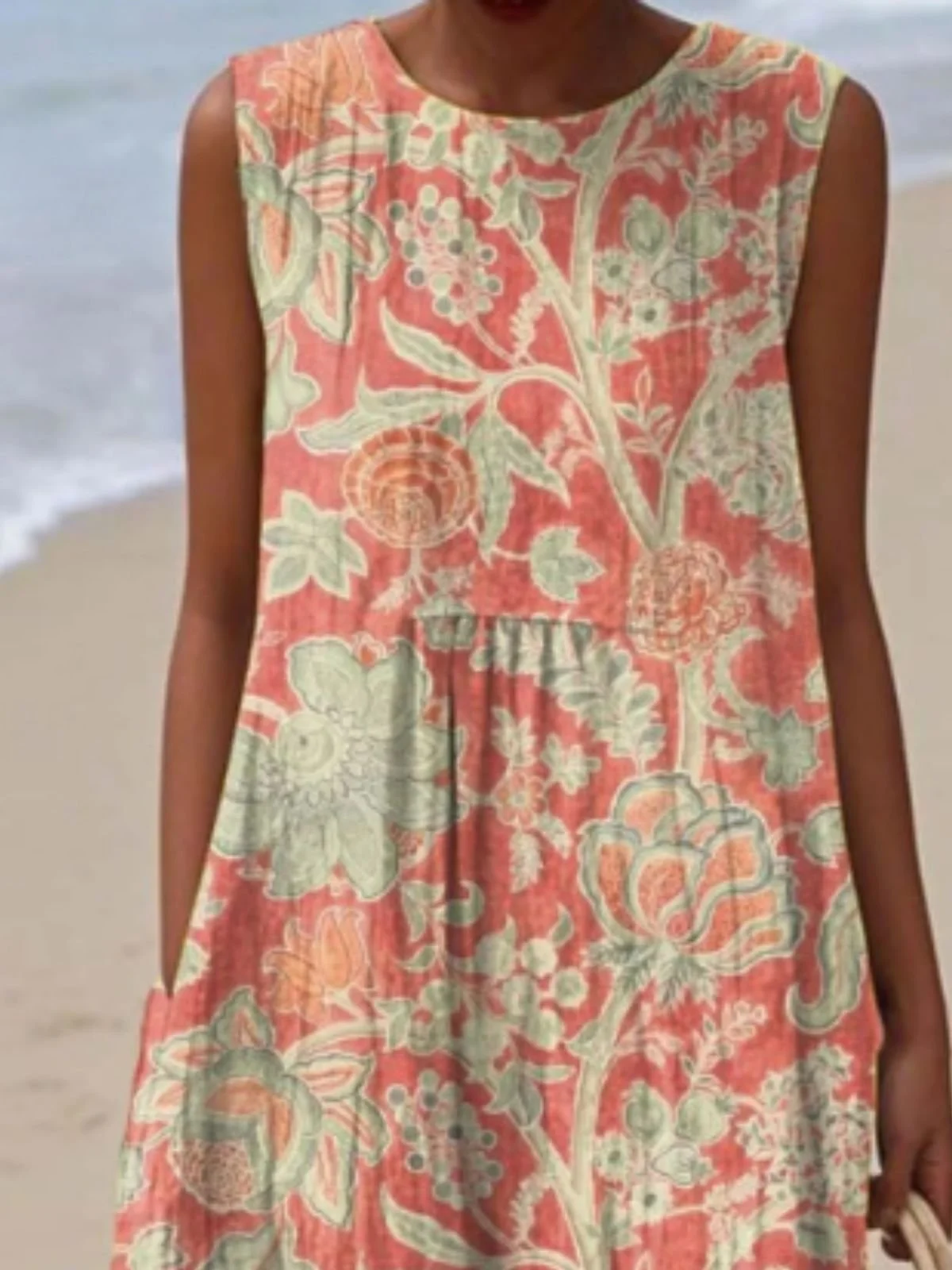 Regular Fit Floral Simple Dress With No