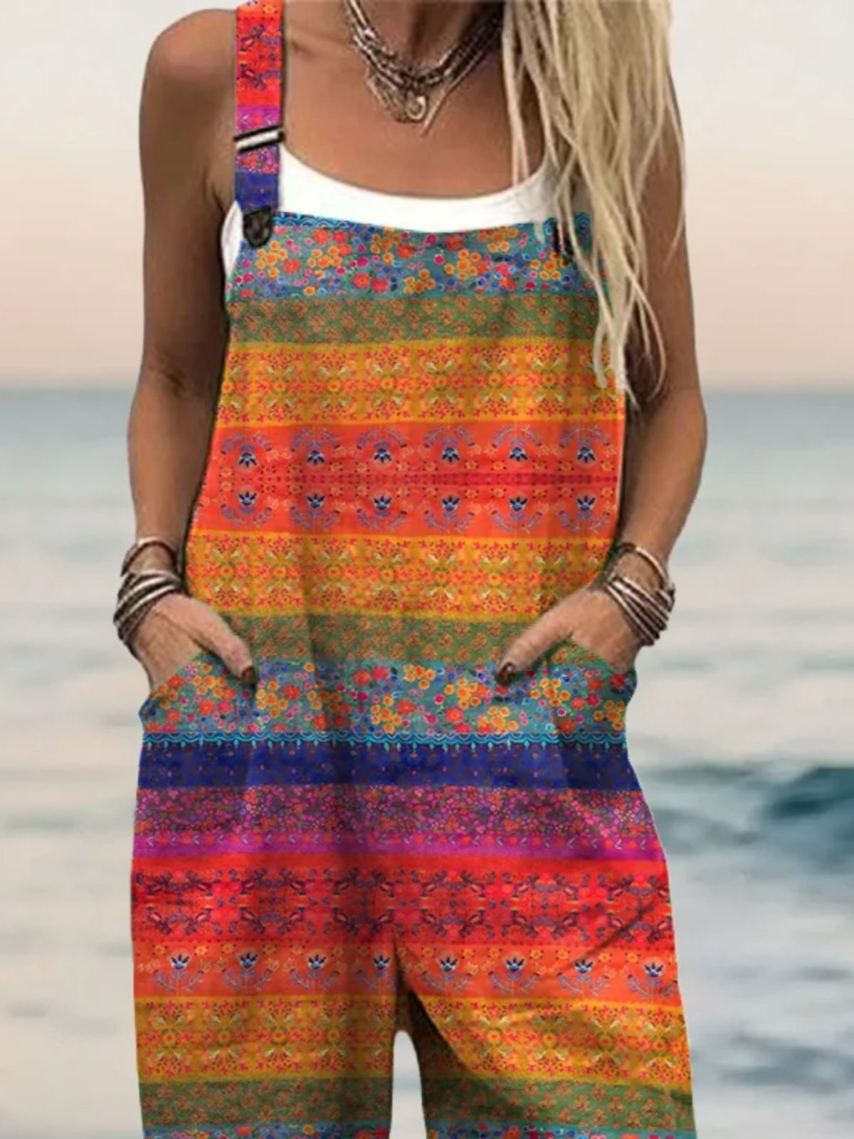 Ethnic Cotton And Linen Ethnic Jumpsuit