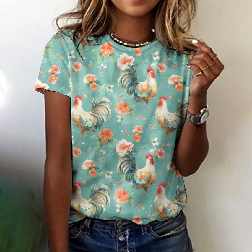Regular Fit Animal Cotton Casual T-Shirt