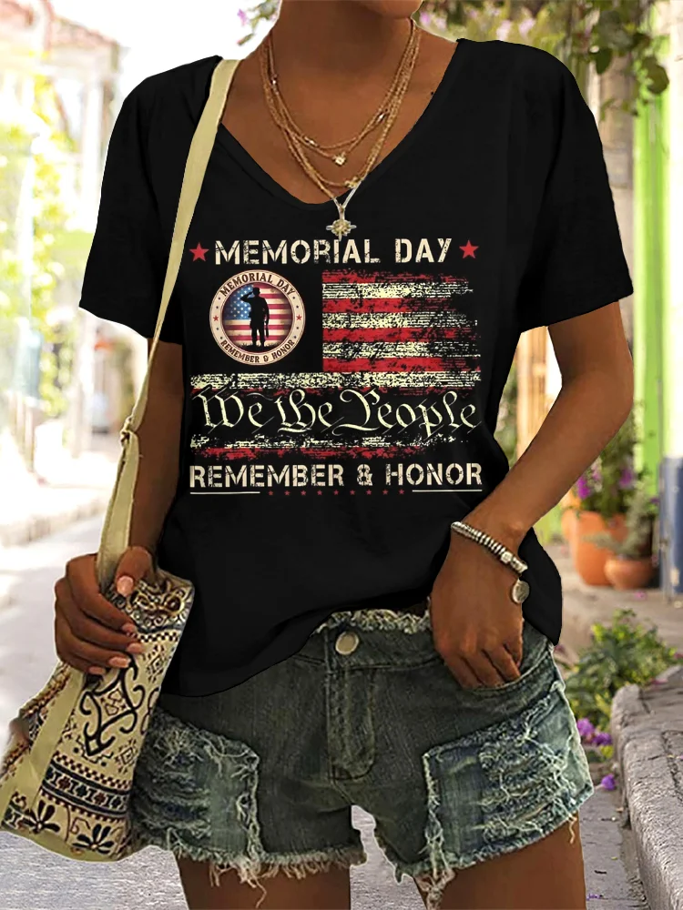 Casual V Neck Regular Fit T-Shirt