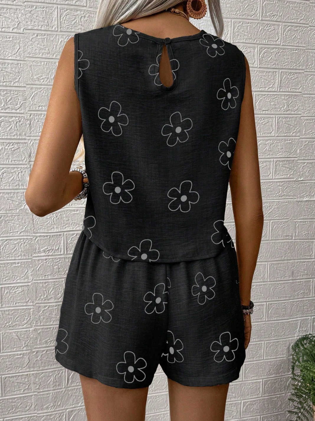 Women's comfortable casual vest shorts two-piece set