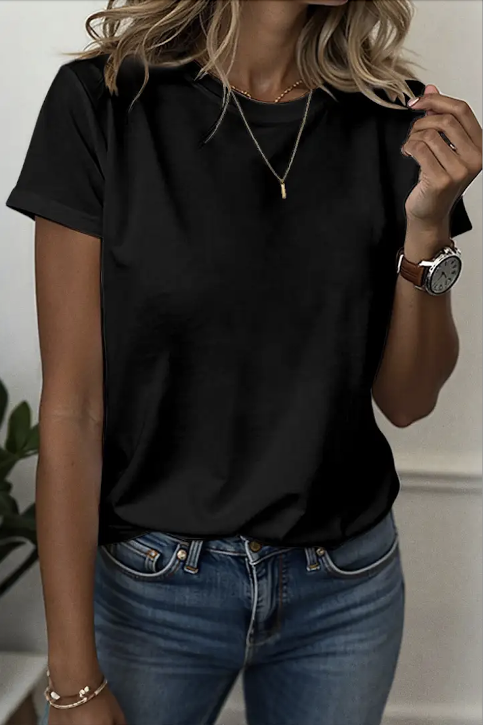 Regular Fit Cotton Crew Neck Casual T-Shirt