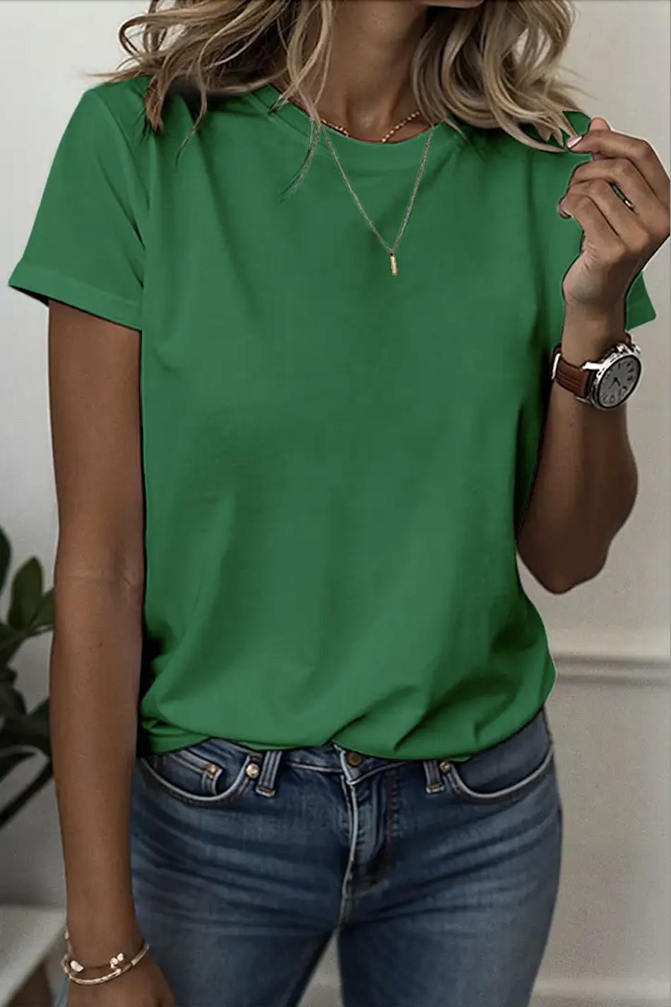 Regular Fit Cotton Crew Neck Casual T-Shirt
